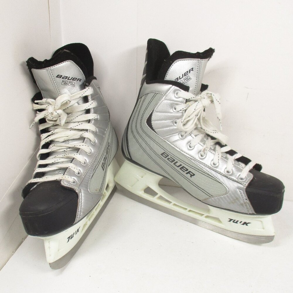 Bauer 22 Senior Ice Hockey Skates Tuuk Black & Silver Size 10